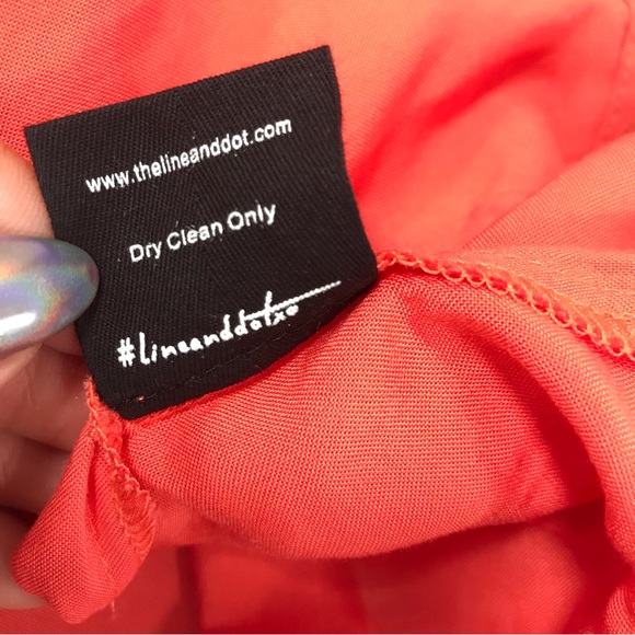 Line & Dot Coral Orange Off Shoulder Blouse - Picture 8 of 8